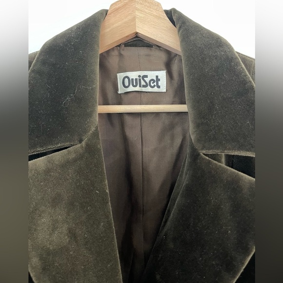 Coolest OuiSet Vintage Olive Green Velvet Blazer - 14 - Picture 5 of 8